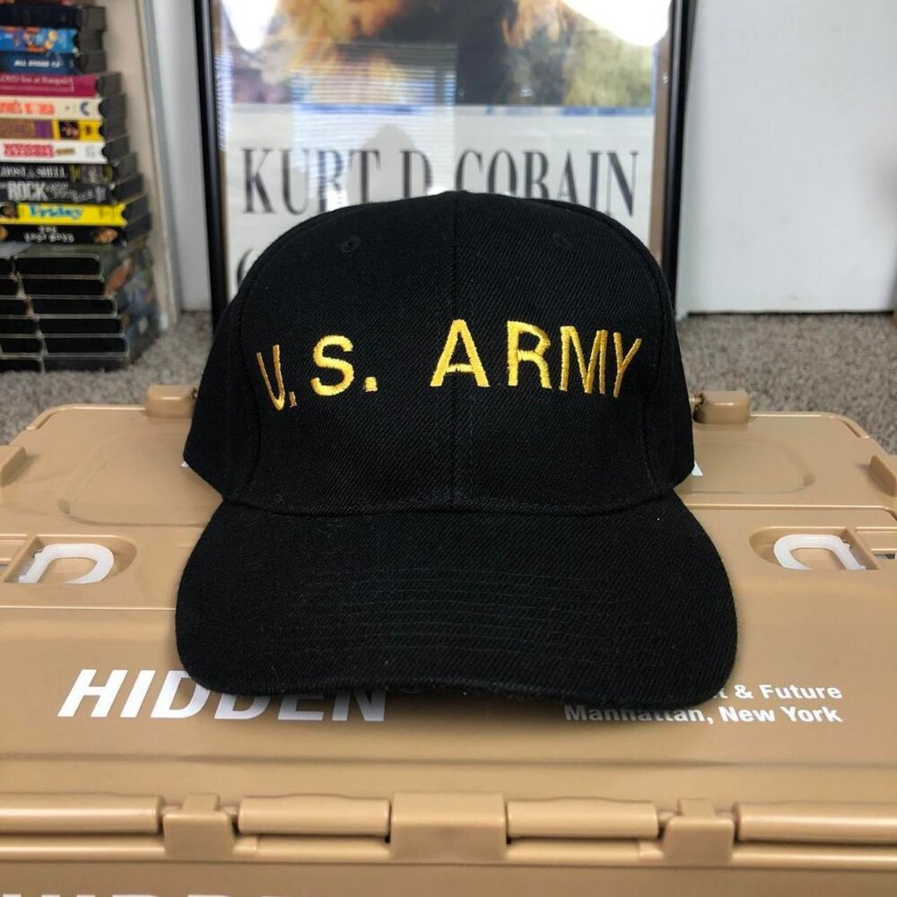 Vintage 90s United States Army Logo Black Snapback Hat